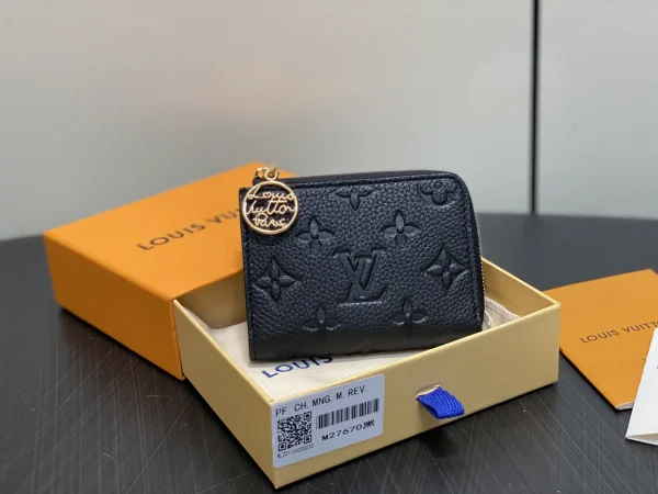 Louis Vuitton Black Monogram Embossed Zip Wallet image 1