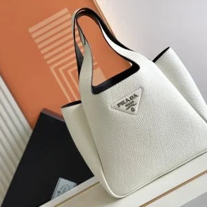 Prada White Leather Bucket Bag image 1