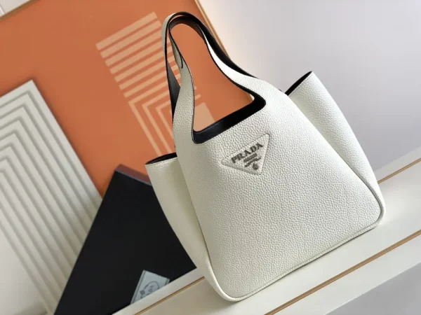 Prada White Leather Bucket Bag image 1