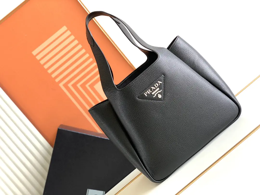 Prada Black Leather Bucket Bag image 1