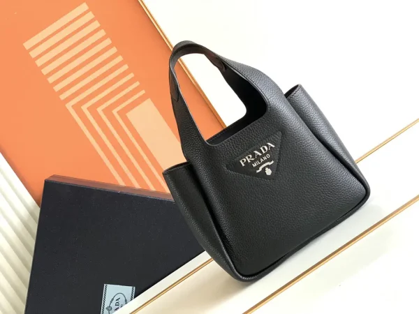 Prada Black Leather Tote Bag image 1