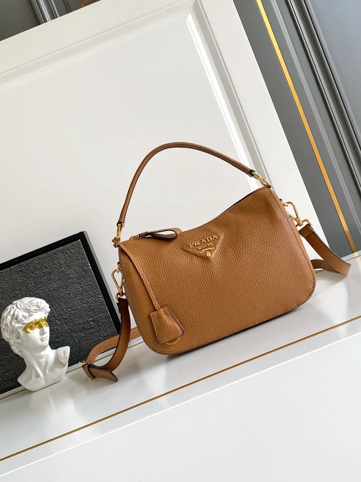Prada Pebbled Leather Top Handle Bag image 1