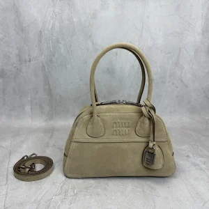 Miu Miu Suede Mini Bowling Top Handle Bag image 1