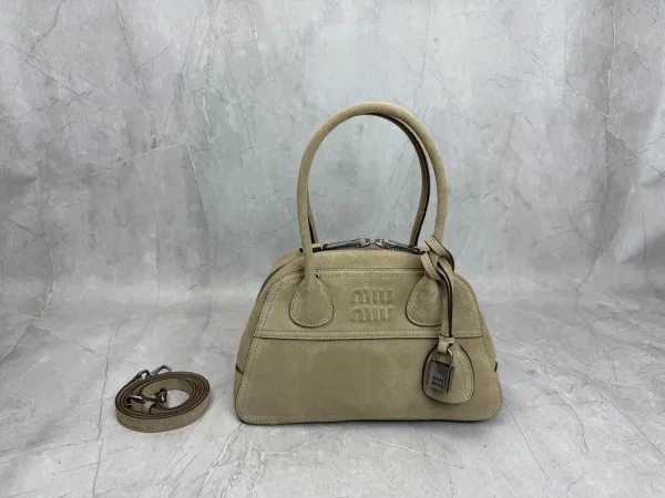 Miu Miu Suede Mini Bowling Top Handle Bag image 1