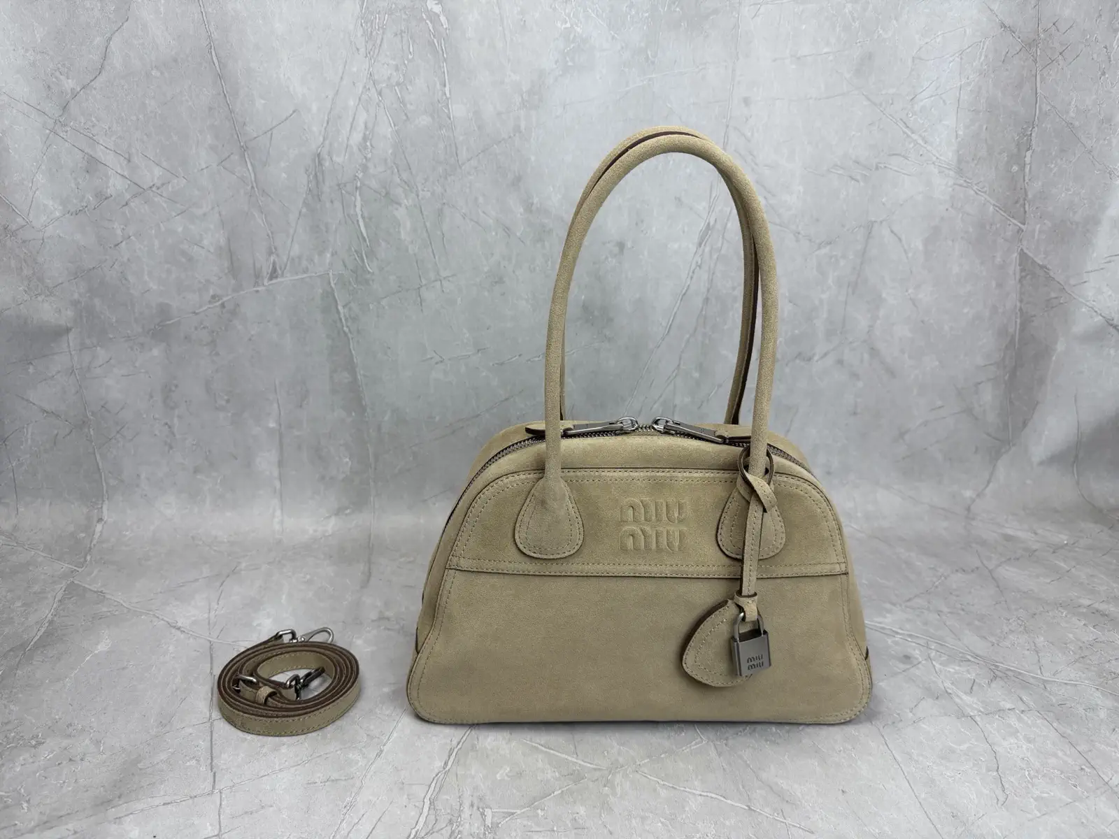 Miu Miu Suede Top Handle Bag image 1