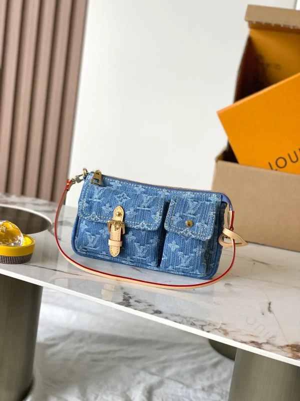 Louis Vuitton Denim Monogram Pochette Accessoire Cargo Bag image 1