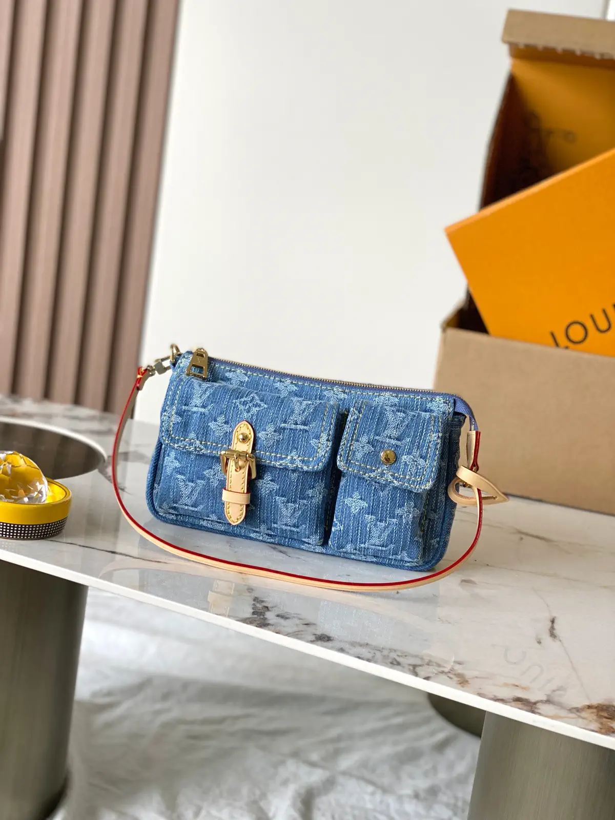 Louis Vuitton Denim Monogram Pochette Accessoire Cargo Bag image 1