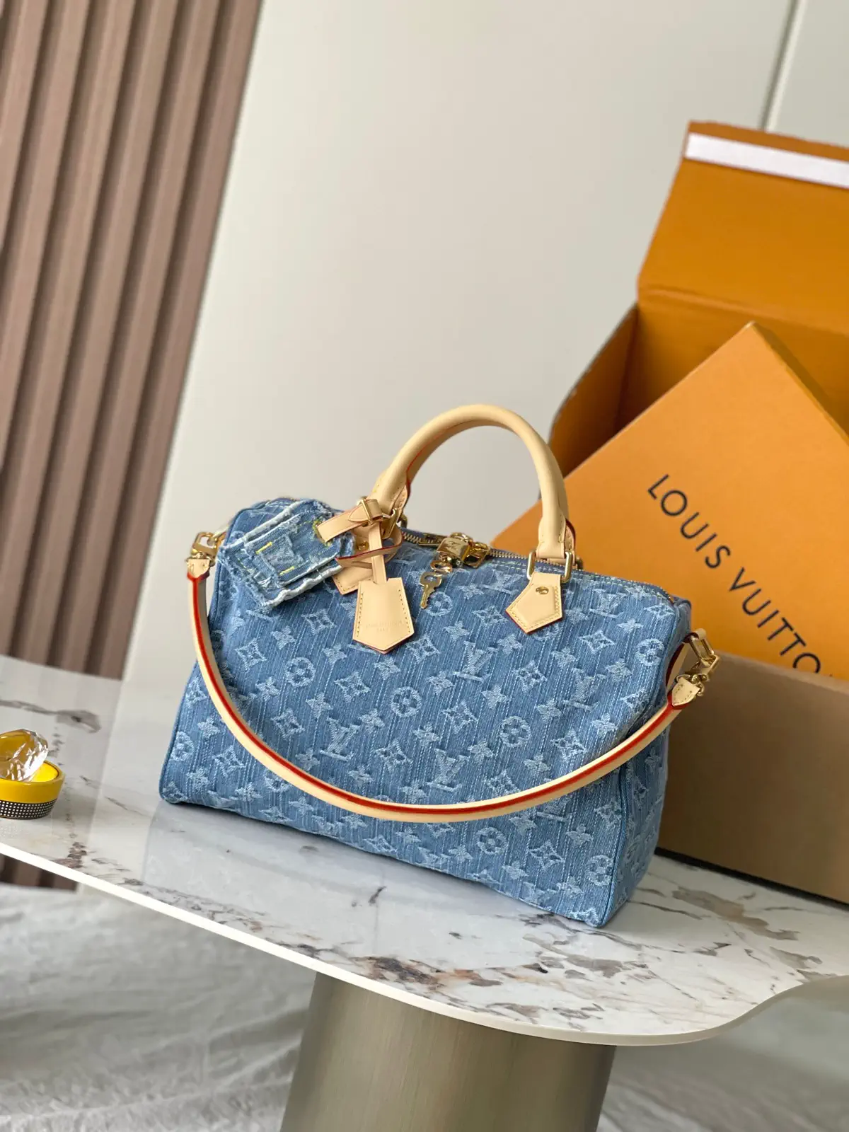 Louis Vuitton Speedy Bandoulière 30 Denim Top Handle Bag image 1
