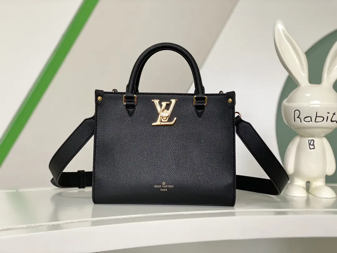 Louis Vuitton Black Grained Leather Top Handle Bag image 1