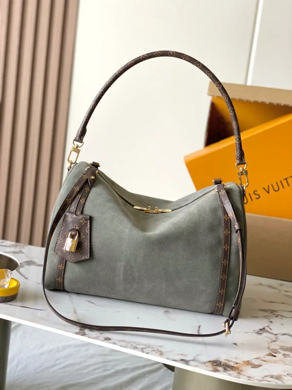 Louis Vuitton Gray Suede Shoulder Bag image 1