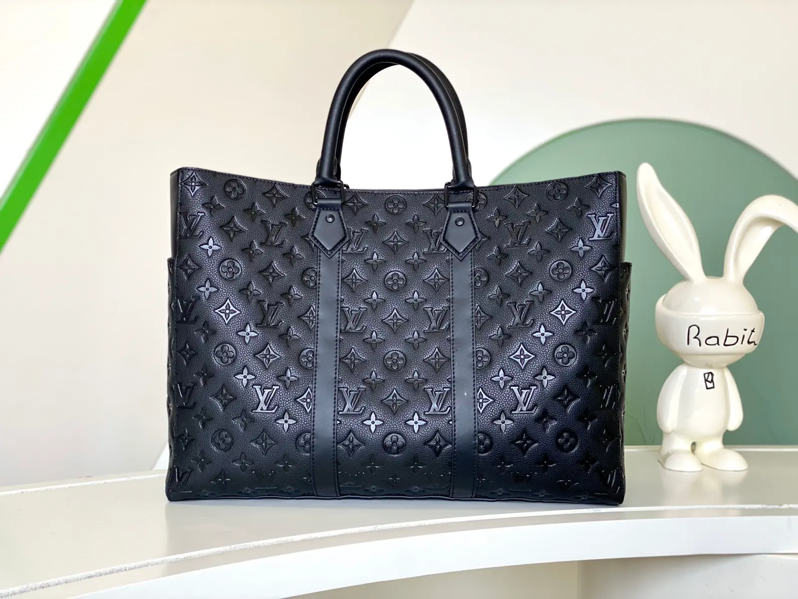 Louis Vuitton Monogram Embossed Sac Plat 24H Top Handle Bag image 1