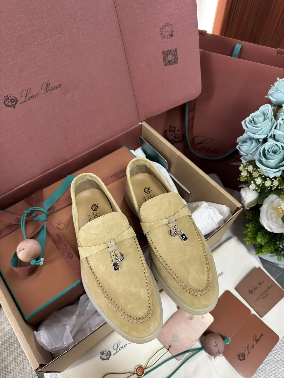 Loro Piana suede loafers Beige