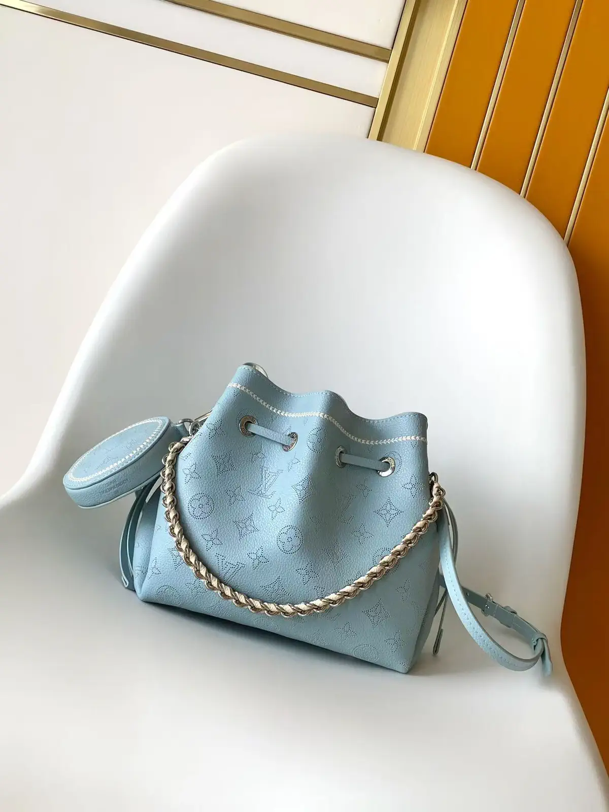 Louis Vuitton Light Blue Monogram Bella Bucket Bag image 1