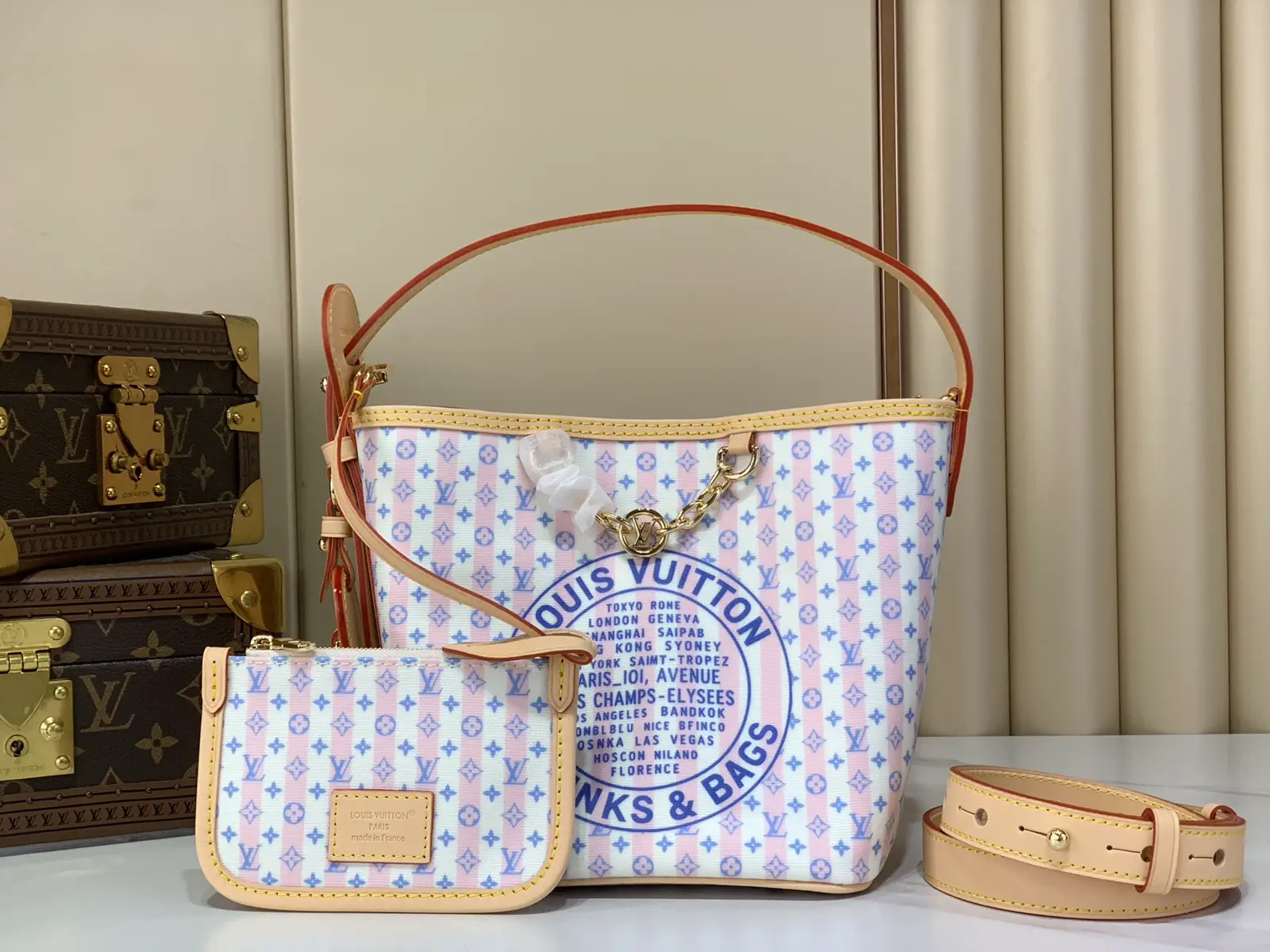 Louis Vuitton Striped Monogram Bucket Bag image 1