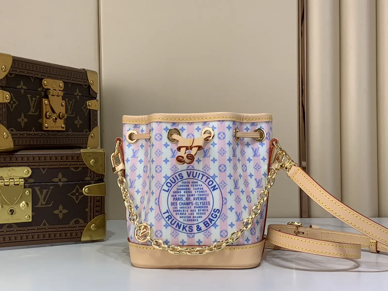 Louis Vuitton Striped Nano Noé Bucket Bag image 1