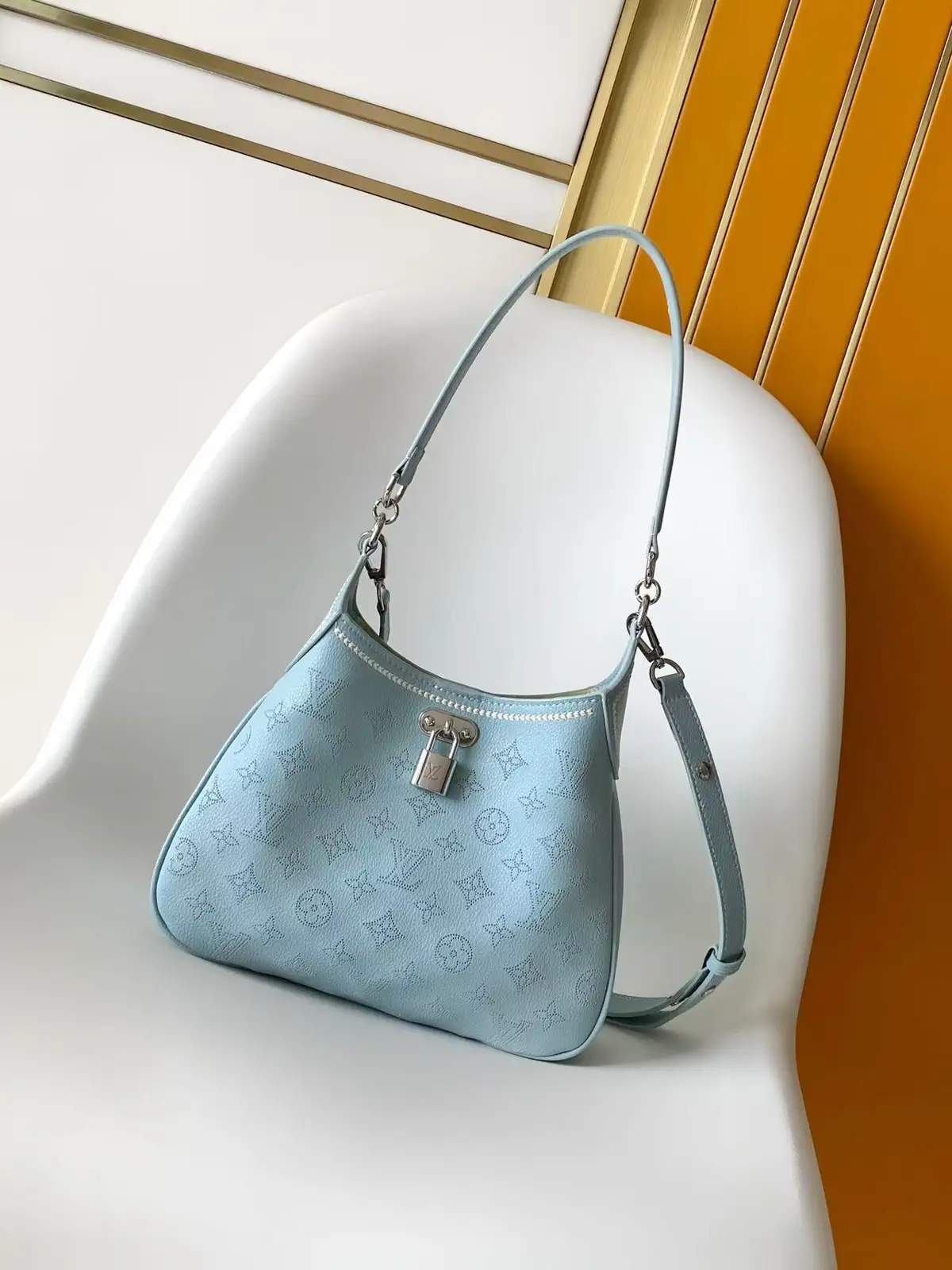 Louis Vuitton Light Blue Monogram Perforated Small Shoulder Bag image 1
