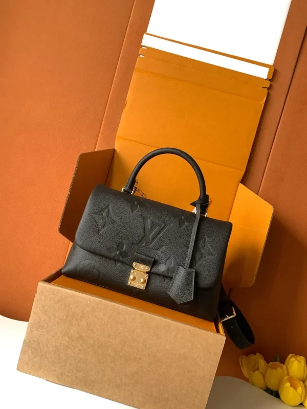 Louis Vuitton Black Monogram Empreinte Madeleine Top Handle Bag image 1