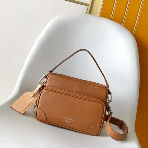 Louis Vuitton Tan Leather Crossbody Bag with Top Handle image 1