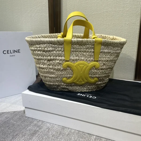 CELINE Teen Triomphe Classic Straw Basket Bag image 1