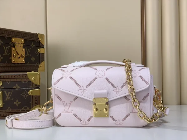 Louis Vuitton Pink Embroidered Monogram Pochette Metis East-West Bag image 1