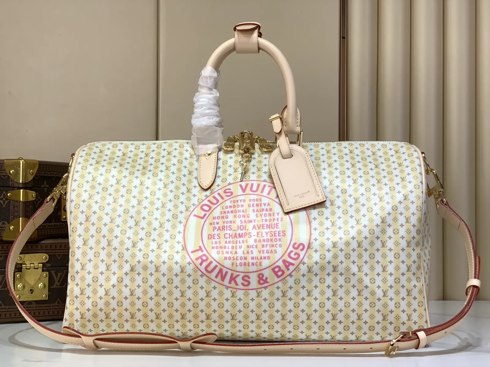 Louis Vuitton Striped Monogram Keepall Bandoulière 45 Duffle Bag image 1