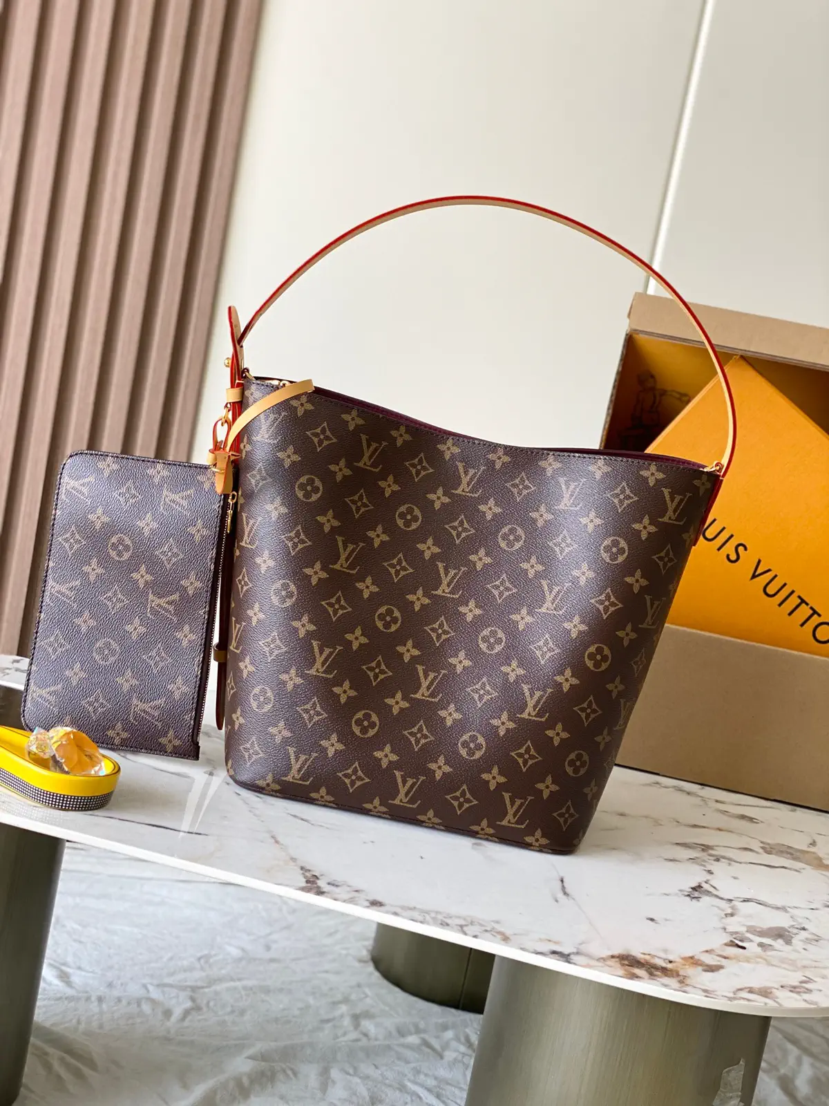 Louis Vuitton Monogram Hobo Shoulder Bag with Pouch image 1