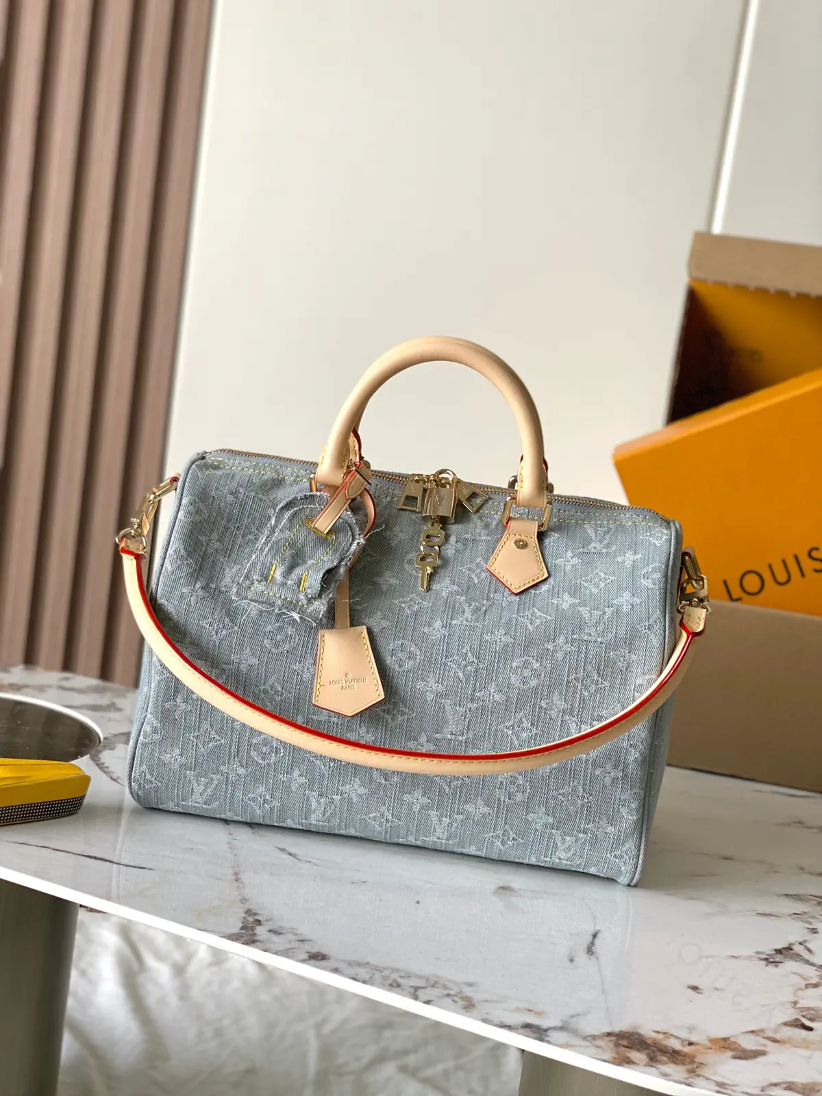 Louis Vuitton Speedy Soft 30 Monogram Denim Top Handle Bag image 1