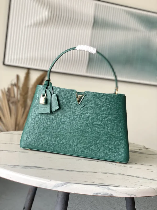 Louis Vuitton Green Taurillon Leather Capucines Top Handle Bag image 1