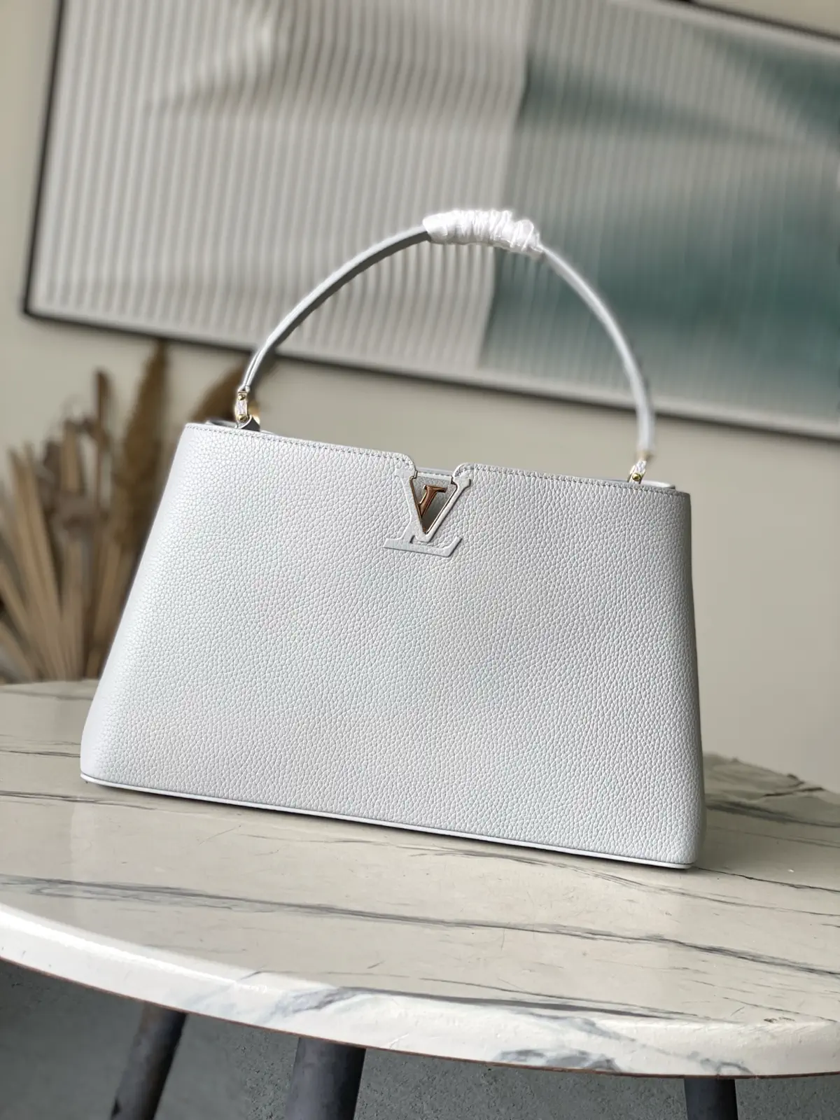 Louis Vuitton Light Gray Capucines Top Handle Bag image 1