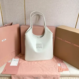 Miu Miu Leather Logo Tote Bag image 1