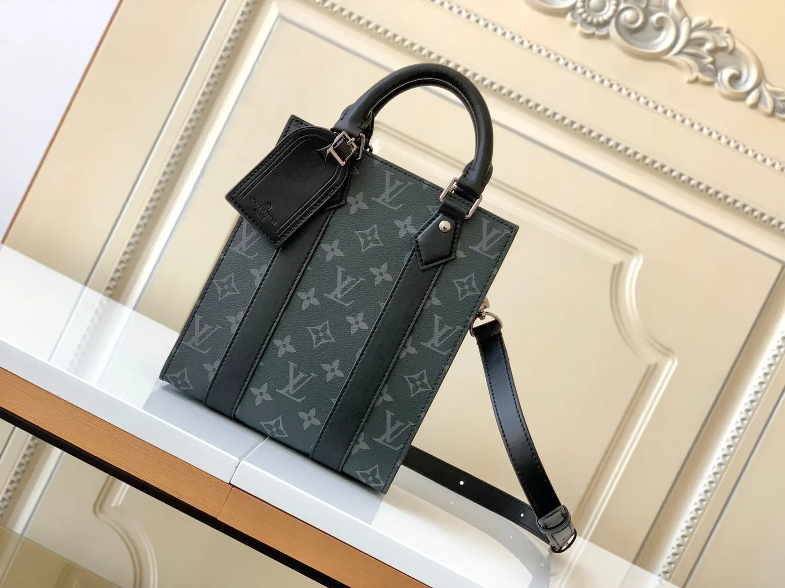 Louis Vuitton Monogram Eclipse Mini Sac Plat Bag image 1
