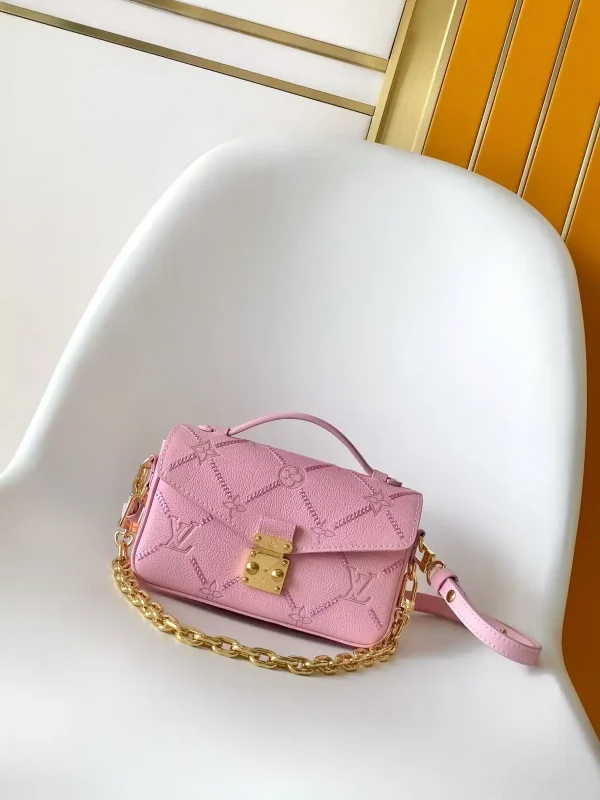 Louis Vuitton Pink Monogram Empreinte Pochette Métis East West Bag image 1