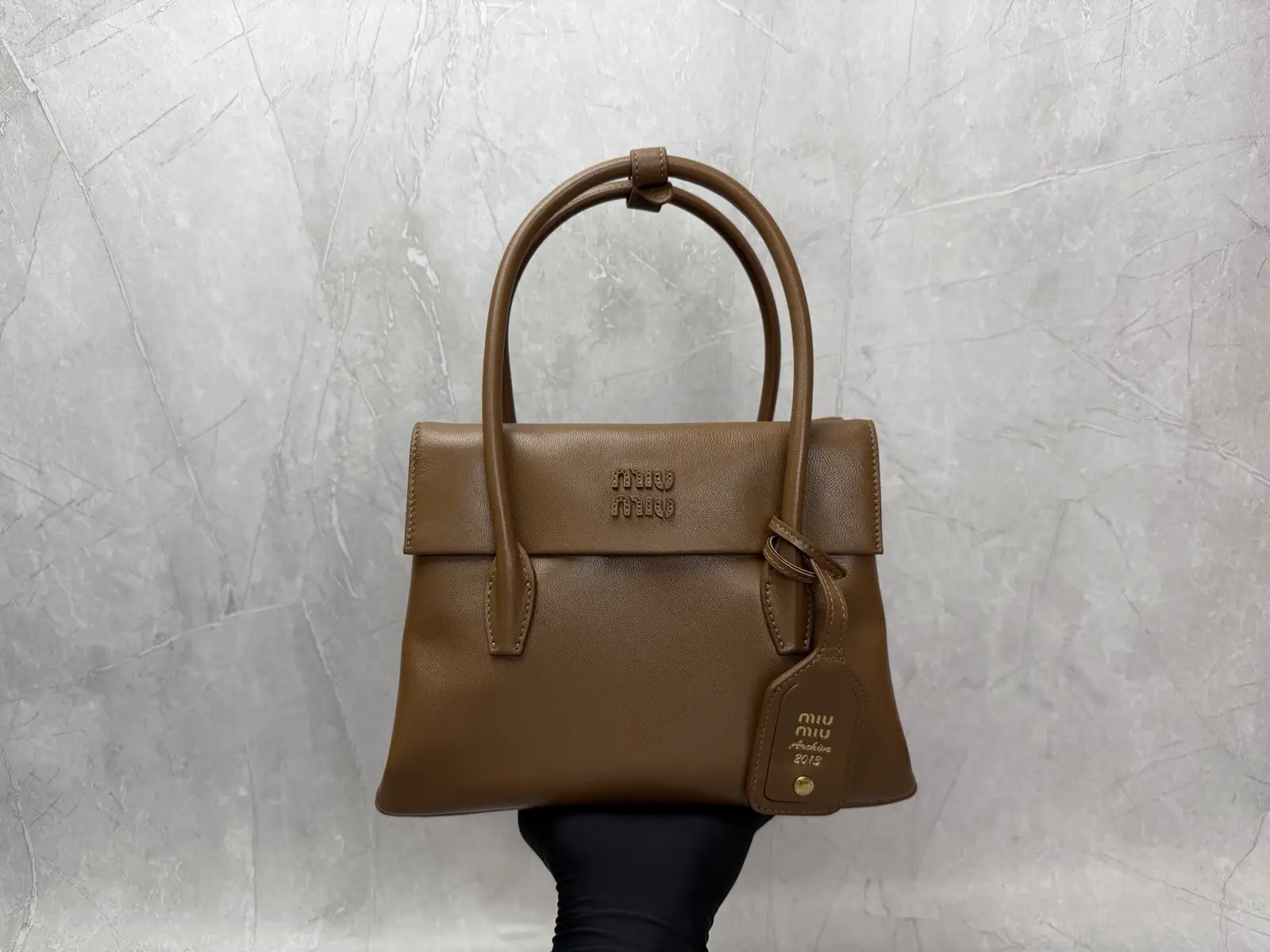 Miu Miu Structured Leather Top Handle Bag image 1