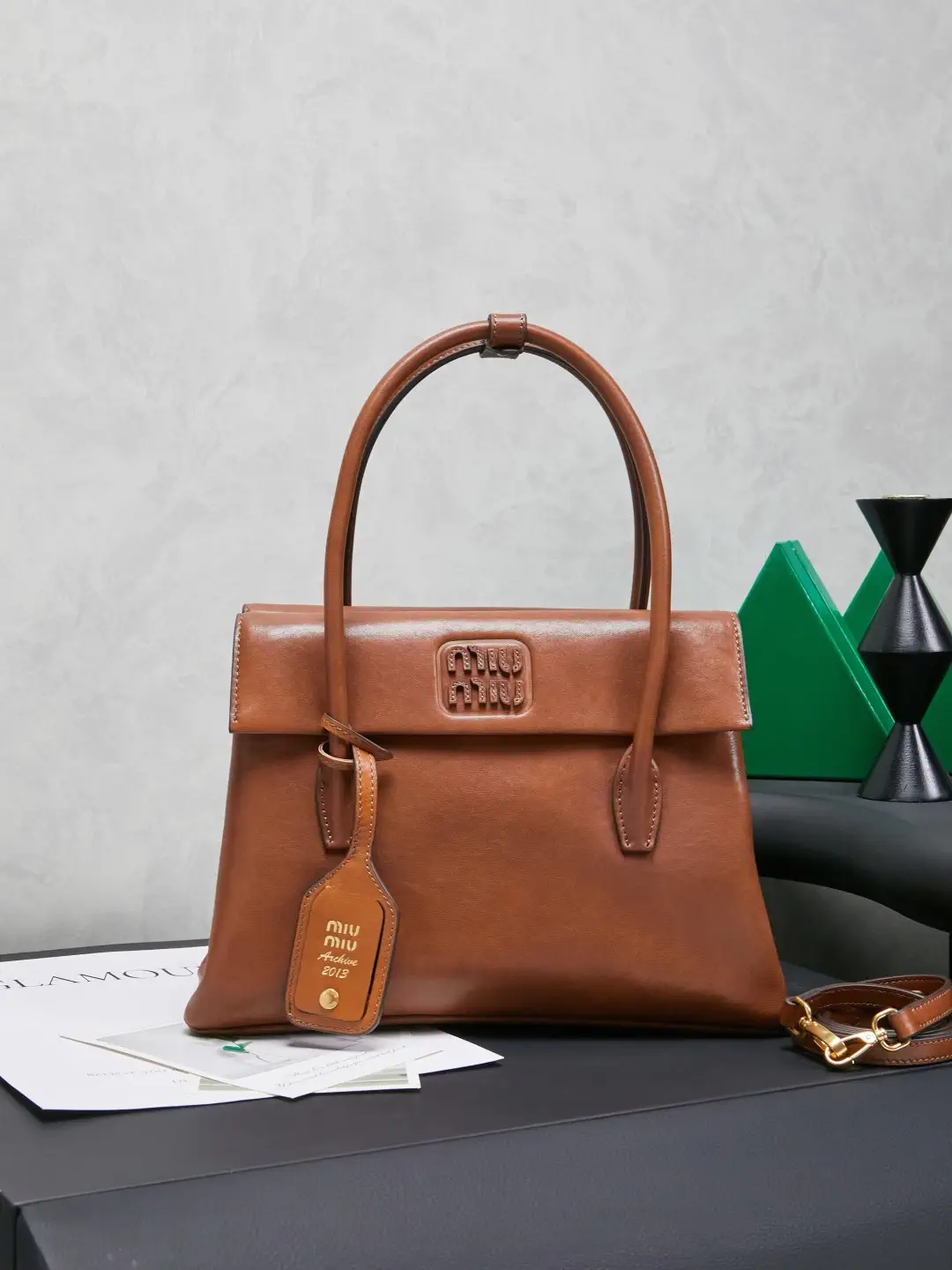 Miu Miu Leather Top Handle Bag image 1