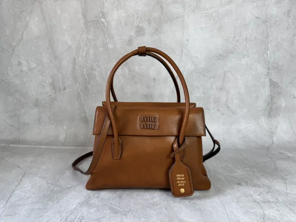 Miu Miu Structured Leather Top Handle Bag image 1