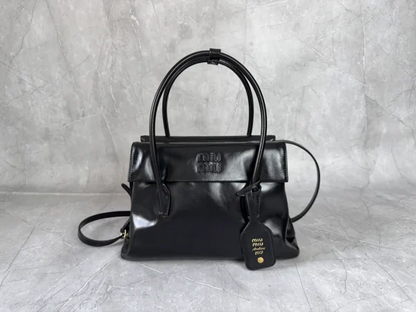 Miu Miu Structured Leather Top Handle Bag image 1