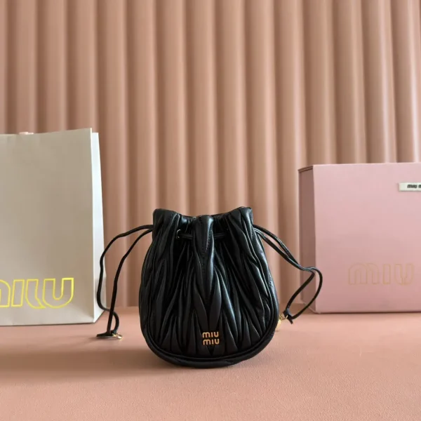 Miu Miu Matelassé Mini Drawstring Bucket Bag image 1