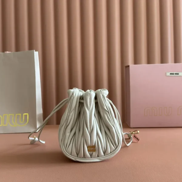 Miu Miu Matelassé Mini Drawstring Bucket Bag image 1