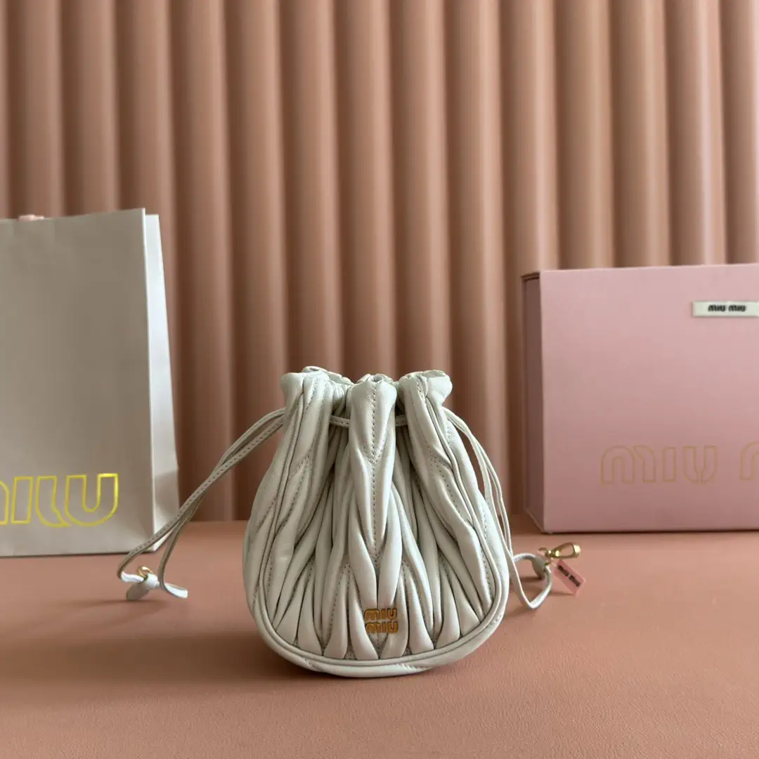 Miu Miu Matelassé Mini Drawstring Bucket Bag image 1