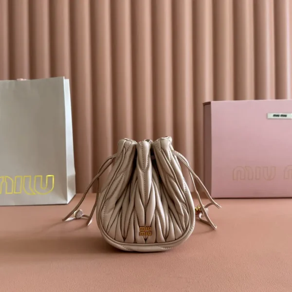 Miu Miu Matelassé Mini Drawstring Bucket Bag image 1