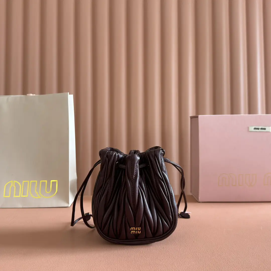 Miu Miu Matelassé Mini Drawstring Bucket Bag image 1