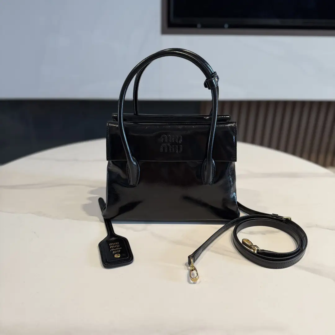 Miu Miu Shiny Leather Top Handle Bag image 1