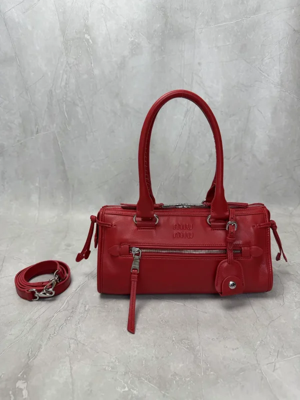 Miu Miu Red Leather Multi-Way Top Handle Bag image 1