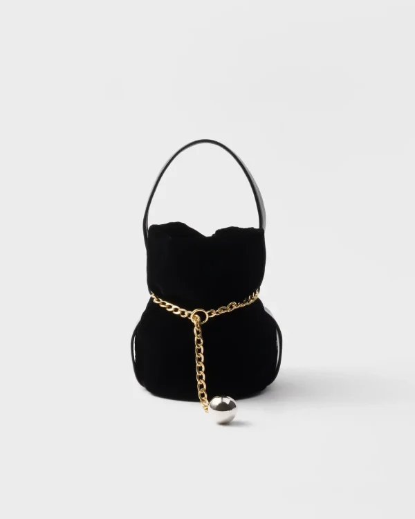 Prada Black Velvet Bucket Bag image 1