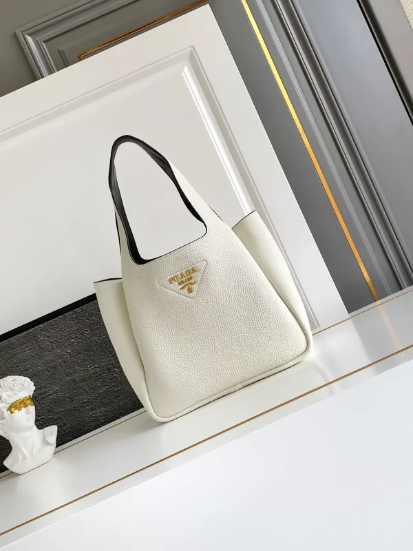 Prada White Leather Tote Bag image 1