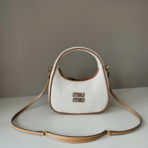 Miu Miu Canvas Leather Trim Top Handle Bag image 1