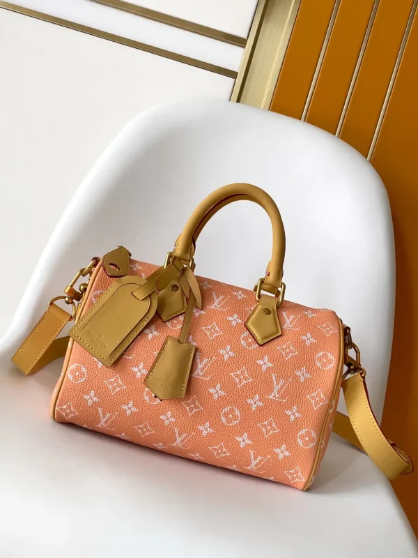 Louis Vuitton Peach Monogram Bandouliere 25 Top Handle Bag image 1
