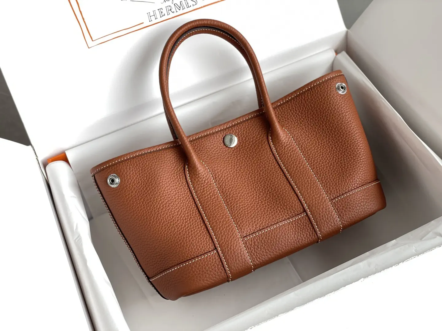 Hermès Brown Mini Garden Party Top Handle Bag image 1