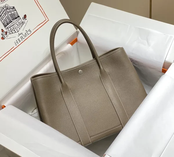 Hermès Taupe Togo Leather Garden Tote Bag image 1