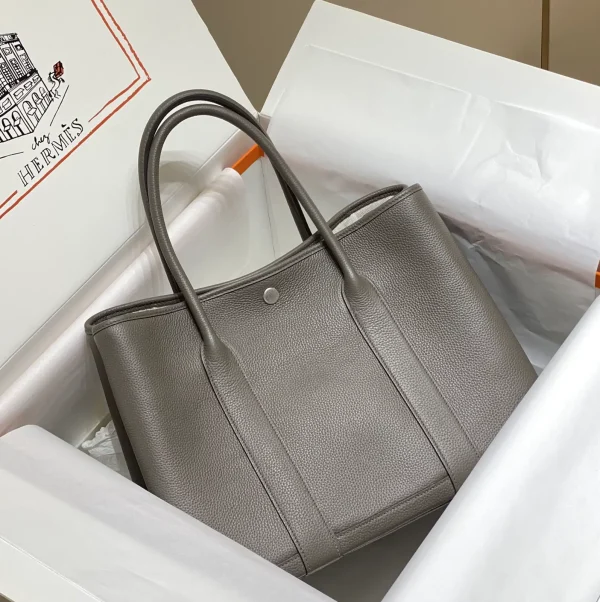Hermès Grey Togo Leather Tote Bag image 1